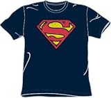Superman DISTRESSED SHIELD Superhero Adult Navy Blue T-shirt Tee Shirt