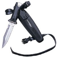 Scuba Diving Snorkeling Sharp Tip Stainless Steel Knife (5 1/2 Blade)