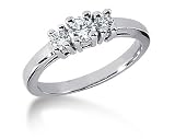 0.45CTW Classic Round Three Stone Ring in Palladium