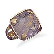 Rutillated Quartz Ring with 14 Karat Gold Plated Band