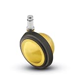 Buy 2-1 4 Metal Ball Caster with Rubber Tread, Bright Brass, with 3 8 x 1 Grip Ring... by Shepherd