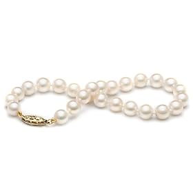AAA Quality, 6.0-6.5 mm, 7.5-inch, White Akoya Pearl Bracelet by PearlParadise.com