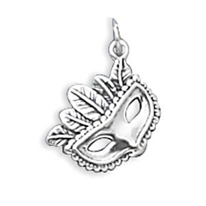 Mardi Gras Mask with Feathers Charm