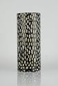 Italy Famous Murano Hand Made Glass Art - Classic Black Widow Honey Bee Tube Pattern Vase