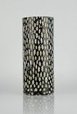 Glass Black Vase with Flowers Fabulous 100% Handblown Art X1068C