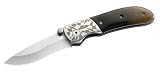 Eigenschaften Herbertz  / Herbertz Einhandmesser, AISI 420, Büffelhorn, Edelstahlbacken mit Laser-Verzierung
