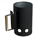"ABC Products" - Perfect Flame ~ Chimney Style Canister - Charcoal Starter (Matte Black and- Wooden Handle)