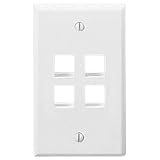 Leviton QuickPort Single-Gang 4-Port Wallplate - Wall plate - white - 1-gang - 4 ports