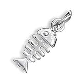 Sterling Silver Fish Skeleton Charm