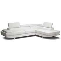 Big Sale Baxton Studio Selma Leather Modern Sectional Sofa, White