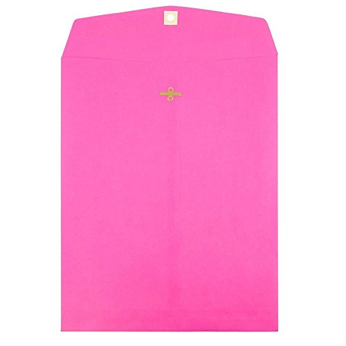 JAM Paper® Open End Catalog Clasp Paper Envelope - 10 x 13 in - Ultra Fuchsia - 10 envelopes per pack