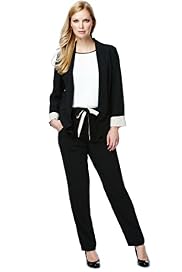 Shawl Collar Contrast Cuff Jacket