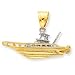14k Two-tone Fishing Boat Pendant