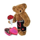 15" Huggable Hunk Teddy Bear With Roses and Small Box of Chocolates
