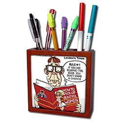 Londons Times Funny Relationships Cartoons - So, Why Read It - Tile Pen Holders-5 inch tile pen holder