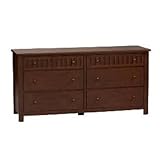 Bedroom Dresser Vertical Slat Design in Dark Walnut