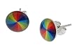 Stainless Steel Fake Plug Earrings - 16g Wire - 00G - Multi Swirl