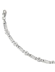 14k White gold Leslies Diamond cut Bracelet