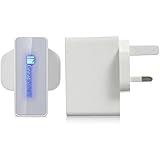 GreatShield White 2.1-Amp Dual USB Port Wall Charger [UK Adapter] for Apple and Android Devices (Retail Packaging)