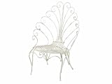 Midwest CBK Peacock Scroll Back Chair in Distressed Cream Finish