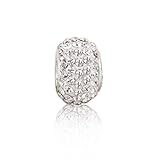Bling Jewelry Sterling Silver White Swarovski Crystal Ball Shamballa inspired fits Pandora
