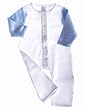 Organic Cotton Baby Romper Long Sleeved (Blue/White)