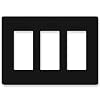 Lutron CW-3-BL Claro 3-Gang Wallplate, Black