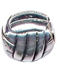 Genuine Zable (TM) Product. 925 Sterling Silver Volleyball Charm. 100% Satisfaction Guaranteed.