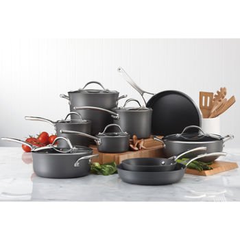 15-Piece Hard-Anodized Aluminum ~ Cookware Set