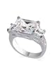 Sterling Silver Band 3 CTW Clear CZ Ring Size 6 to 7
