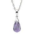 14K White Gold Amethyst Briolette Pendant