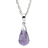 14K White Gold Amethyst Briolette Pendant