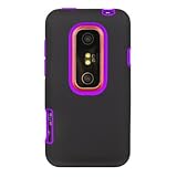 2 in 1 Hybrid Phone Cover Protector Case for Sprint HTC EVO 3D - Purple/Bla ....