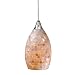 Milano Mosaic Shell Glass Mini Pendant in Satin Nickel