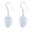 FOJO's Blue Lace Agate Carved Leaf Earrings