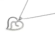 Sterling Silver CZ Necklaces - Heart - Chain: 16-18" (adjustable) Height: 27mm