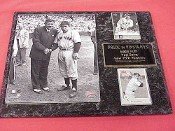 New York Yankees Babe Ruth Yogi Berra 2 Card Collector Plaque