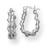 Sterling Silver Fancy Hoop Earrings - Pair