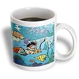 Kike Calvo KIKEO Children illustrations - Kikeo with an underwater camera explores the reef - Mugs