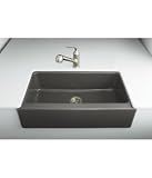 Black Granite Polished Single Bowl Farm Sink 33
