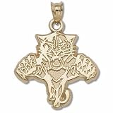 Florida Panthers 5/8" Primary Logo Pendant - 14KT Gold Jewelry