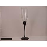 Colony Glass Amaryllis Black Glossy Flute Champagnes by COLONY GLASS