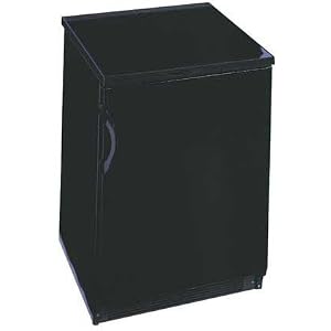 Summit FF7LBLGreen Green Locking Commercial Compact Refrigerator with 5.5 Cu Ft, Black Cabinet, Interior Light and Adjustable Shelves FF7LBC