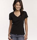Ladies Short Sleeve V-neck T-shirt