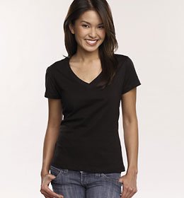 Ladies' Short Sleeve Jersey V-Neck T-Shirt