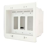 Arlington Industries DVFR3W-1 Recessed Electrical Outlet Box with Wall Plate Paintable, 3-Gang, White