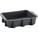 Image EVA Soft Silicone Rectangular Cake Pan Mold, 25 by 25cm, Gray