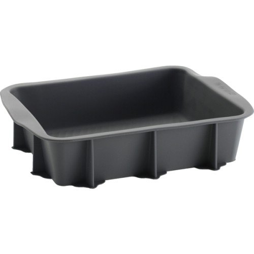 Image of EVA Soft Silicone Rectangular Cake Pan Mold, 25 by 25cm, Gray