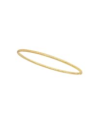 8" 14K Yellow Gold 3.0mm (1/8") Textured Round Tube Stackable Bangle Bracelet