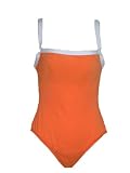 La Blanca Orange Coral One Piece Swimsuit w/ White Trim